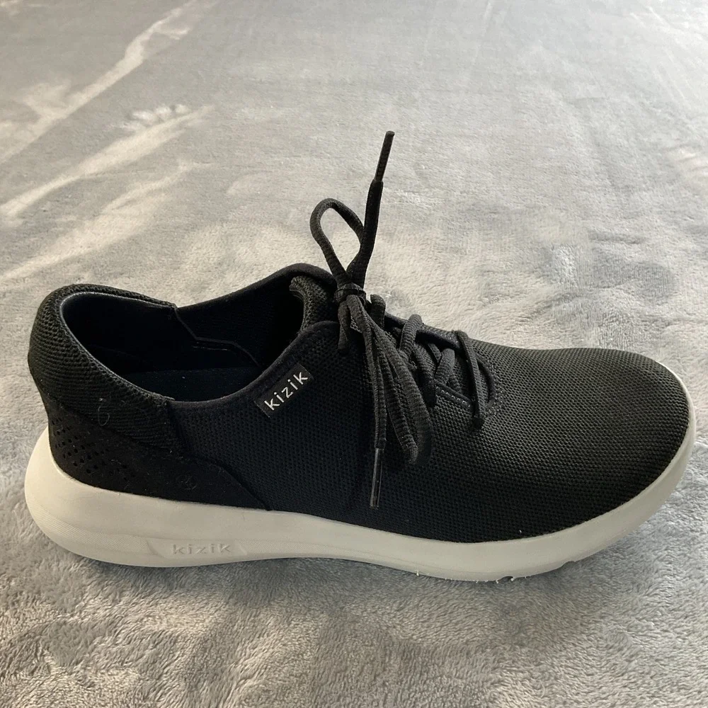 Kizik Madrid Eco Knit Black‎ White Hands Free Slip On Sneakers Mens 8 Womens 9.5